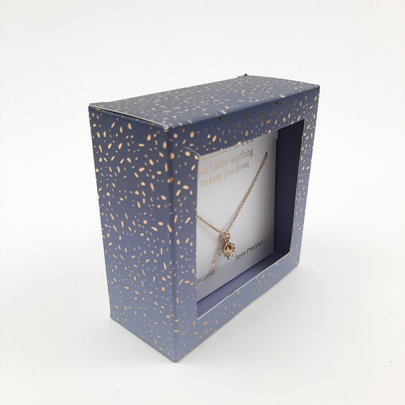 Strength Cubic Zirconia Semi Precious Metal Necklace - Picture 4 of 7